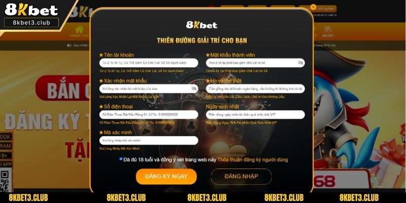 Cách đăng ký 8KBET trên máy tính cực kỳ dễ dàng trong 1 phút