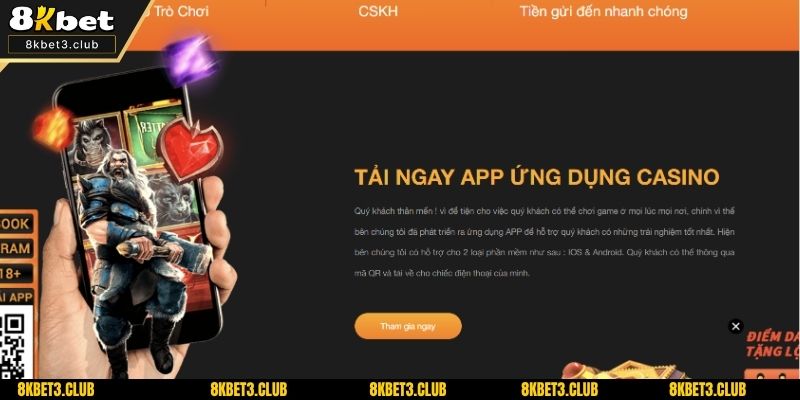 Hệ thống 8kbet cho phép sử dụng cùng một tài khoản trên mọi nền tảng