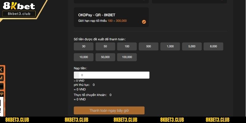 Thành viên mới khi nạp tiền 8kbet lần đầu sẽ nhận được bonus lên đến 100%